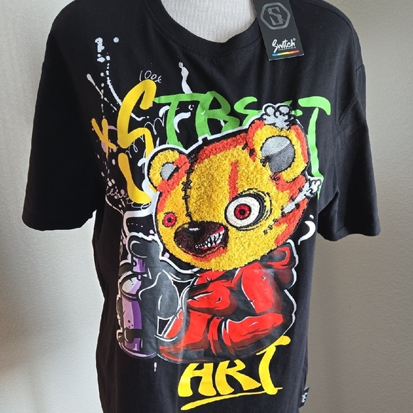 Switch Limited Edition Street ArtBlack Graphic Bear T-Shirt